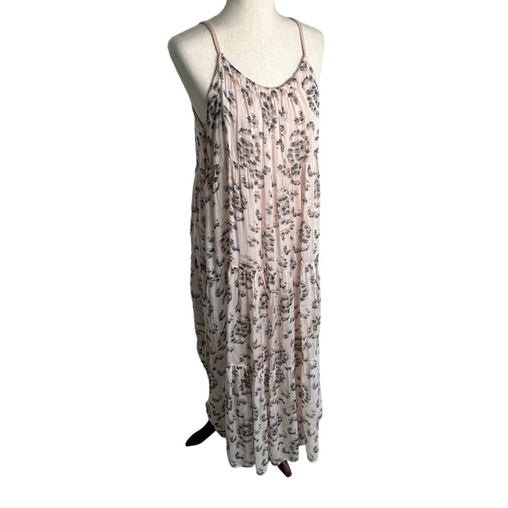 Sleeveless Floral Tiered Midi Dress - Pink - Picture 4 of 12